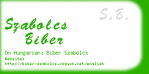 szabolcs biber business card